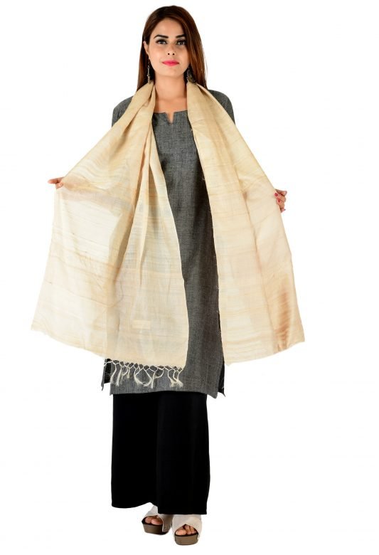 Tassar Silk Stole For Women - Tribes India
