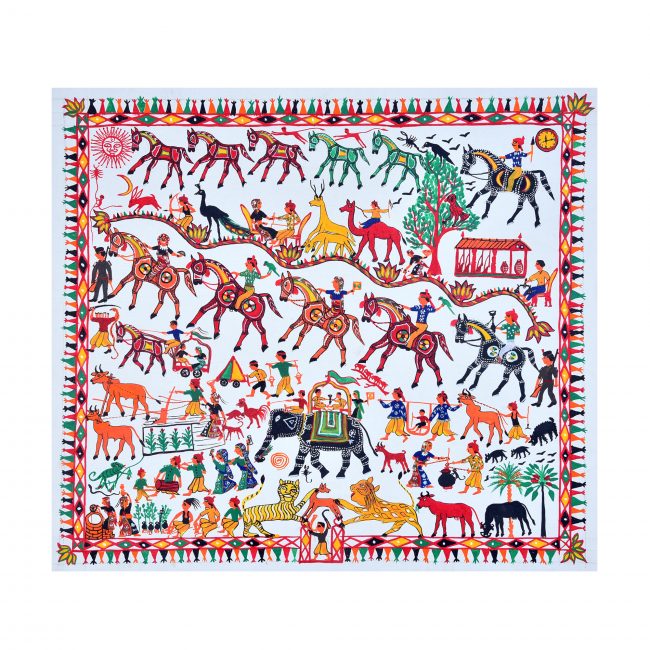 Pithora Canvas Painting (82 CM X 72 CM) - Tribes India