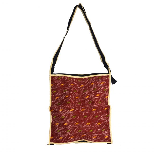 Mini Saddle bag in basket weave cotton and native brocade - Ixchel, Inc. -  Handmade Apparel and Accessories Inspired By Music