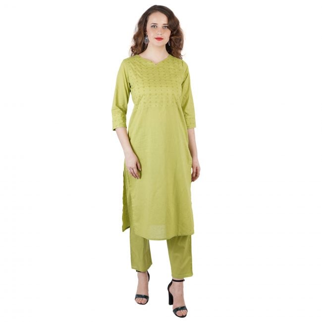 Rayon Light Green Color Straight Kurti at best price in Surat | ID:  19873155212