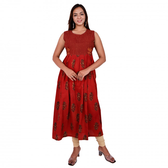 Stylish Long Gown Kurti With Jacket at Rs.899/Piece in jabalpur offer by  ANGEL INDUSTRIES